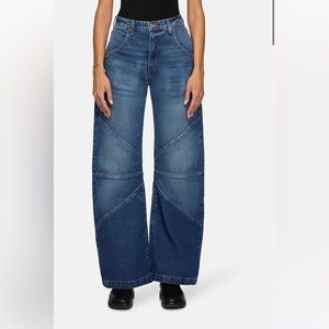 NWT The Frederic Barrel. Chic Dark Denim Jeans with Seam Details Sz 23